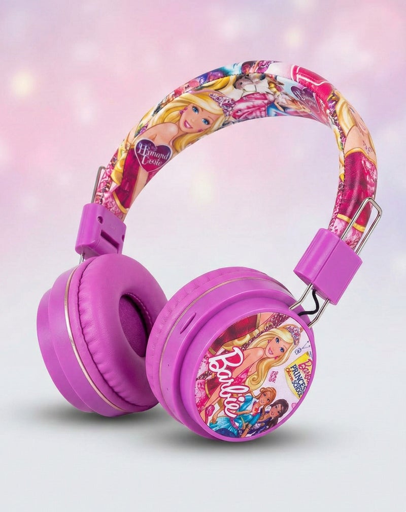 باربي سماعات باربي برنسيس تشارم اللاسلكية للبنات – سماعة رأس أطفال وردية فوق الأذن بتصميم أنيق، مع عصابة رأس قابلة للتعديل ووسائد ناعمة مريحة. - Image 1